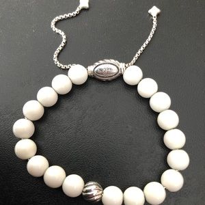 David Yurman White Agate Spiritual Bead Bracelet